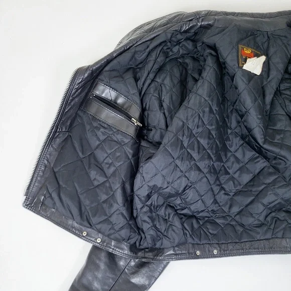 Vintage genuine leather motorcycle jacket iconic authentic 80s 90s fringe - Picture 11 of 16